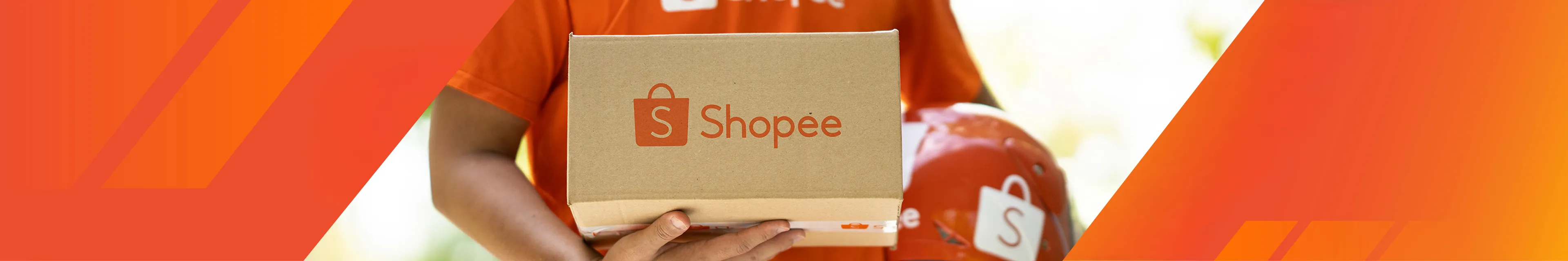 A Shopee driver deliverying a Shopee package