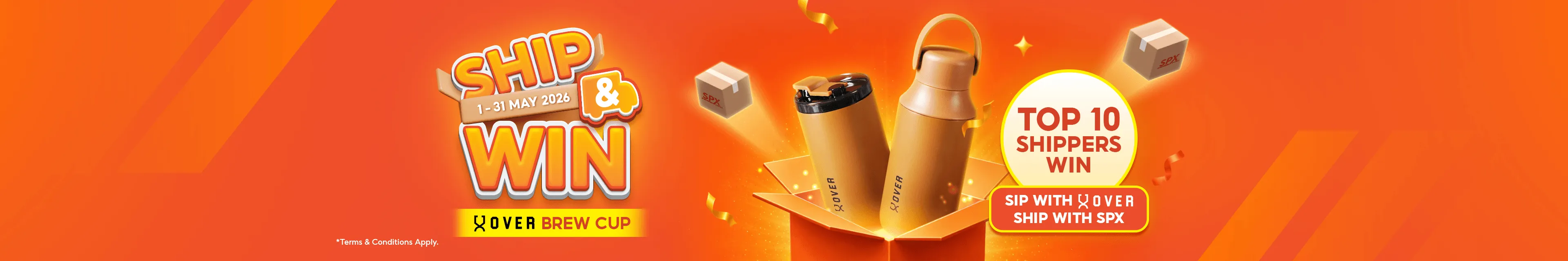 Join the SPX Express Ship & Win campaign this month and stand a chance to win a Brew Cup! The top 10 shippers will each receive a Brew Cup reward.