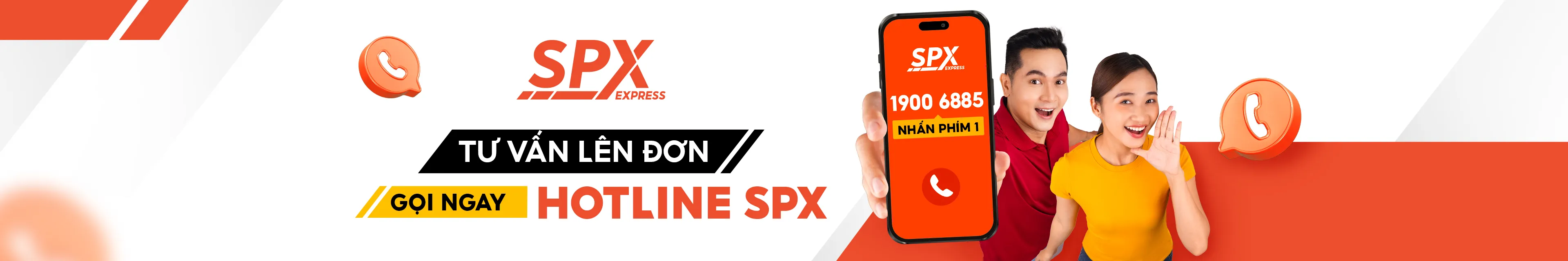 SPX Express hỗ trợ tư vấn lên đơn qua hotline 1900 6885, tiết kiệm thời gian, giao hàng an tâm.