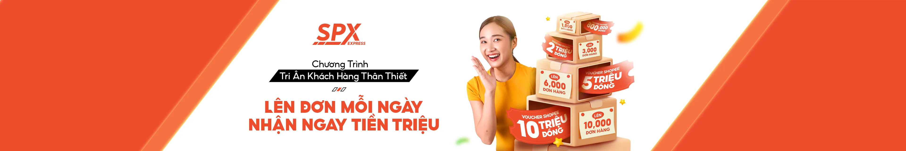 SPX đồng hành tăng trưởng shop: Lên đơn mỗi ngày, nhận voucher Shopee giá trị đến 10 triệu đồng.