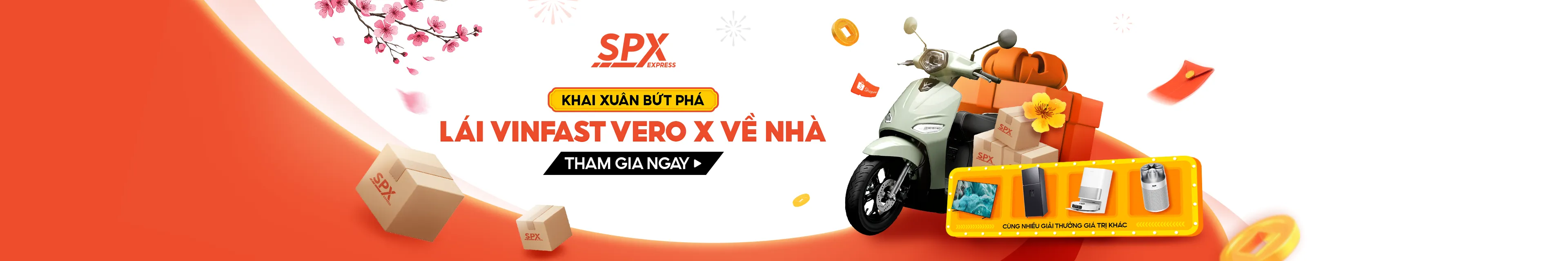 Khai xuân bứt phá cùng SPX Express – lên đơn mỗi ngày, cơ hội trúng VinFast Vero X và nhiều giải thưởng giá trị. Tham gia ngay!