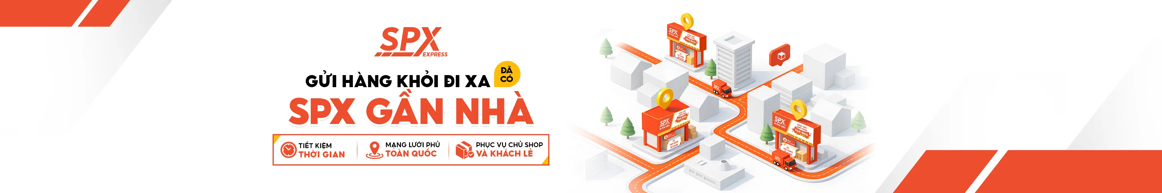 Gửi hàng đi xa đã có SPX gần nhà – giao nhanh, tiết kiệm thời gian, mạng lưới phủ toàn quốc, phục vụ shop và khách lẻ.