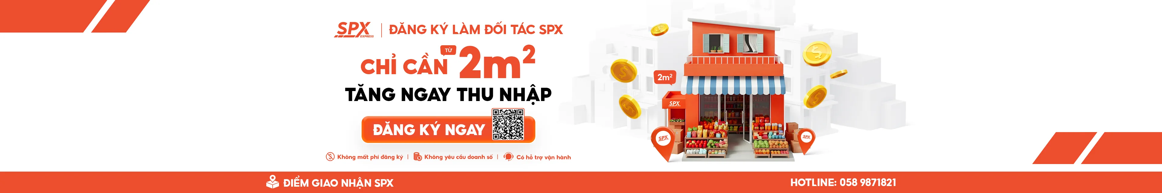 Đăng ký làm đối tác SPX, chỉ cần 2m2 mặt bằng. Không phí đăng ký, hỗ trợ vận hành, tăng thu nhập ngay hôm nay.