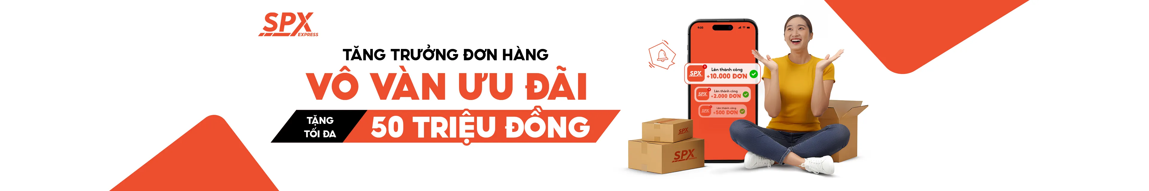 SPX ưu đãi tăng trưởng đơn hàng, thưởng đến 50 triệu đồng cho người bán, gia tăng doanh thu nhanh chóng