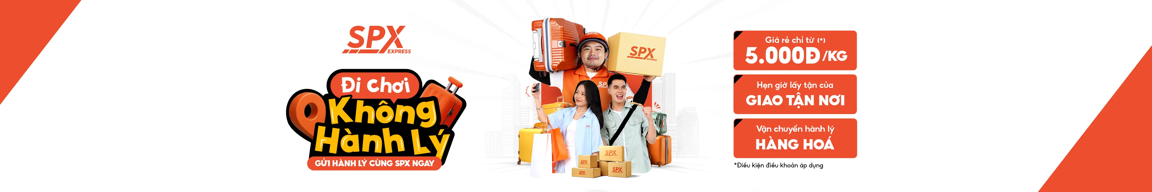 Gửi hành lý cùng SPX, đi chơi không cần mang vác, giá từ 5.000đ/kg, giao tận nơi tiện lợi, tiết kiệm chi phí
