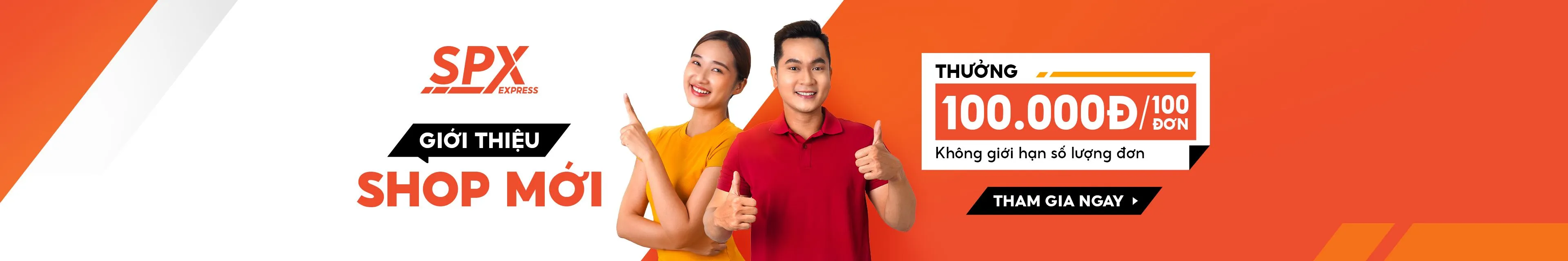 New sellers can earn up to 100,000 VND for every 100 orders with SPX. Enjoy unlimited rewards, fast delivery services, and optimized shipping costs