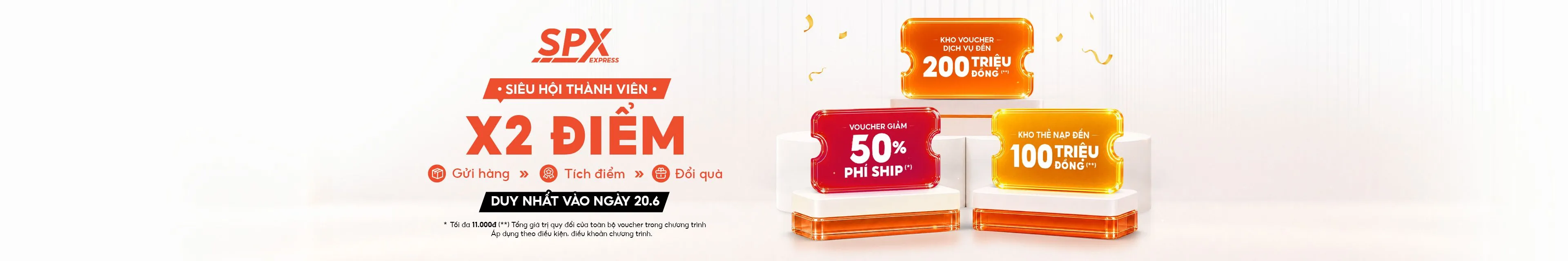 Join the SPX Super Membership Day to earn double points, redeem exciting rewards, enjoy up to 50% shipping discounts, and access service vouchers 