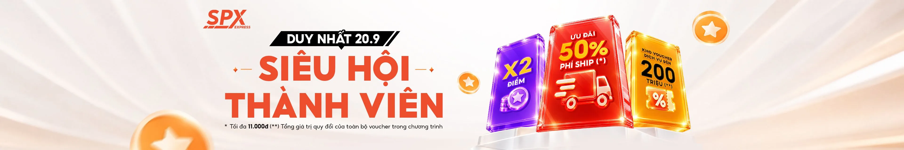 SPX Member Super Sale 20.9 – Enjoy 50% off shipping fees, 2X points and a voucher pool worth up to VND 200 million.