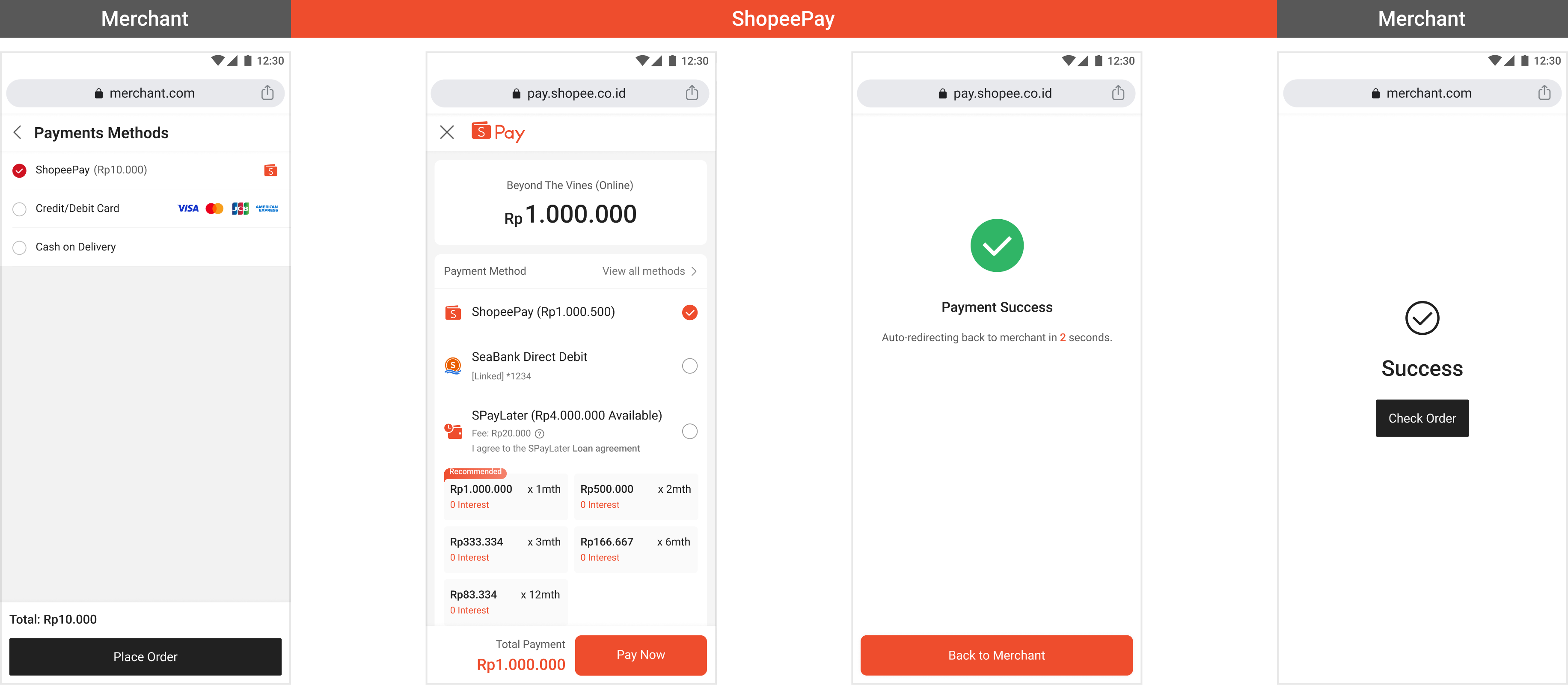 Link and Pay payment flow